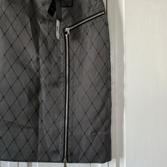 NWT Marc By Marc Jacobs Gray Pencil Skirt Silk Knee-Length Work Party Size 4 - Picture 8 of 9